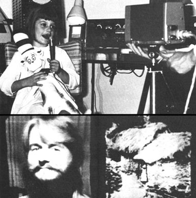 TOP: Cop sends SSTV pictures of his daughter. BOTTOM LEFT: Cop himself on SSTV. BOTTOM RIGHT: The SSTV picture of Peruvian stone houses that Cop wanted to send George Cummings.
